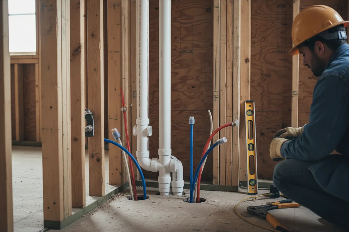 Drain and supply rough-in during Garbage Disposal Repair in Fortson